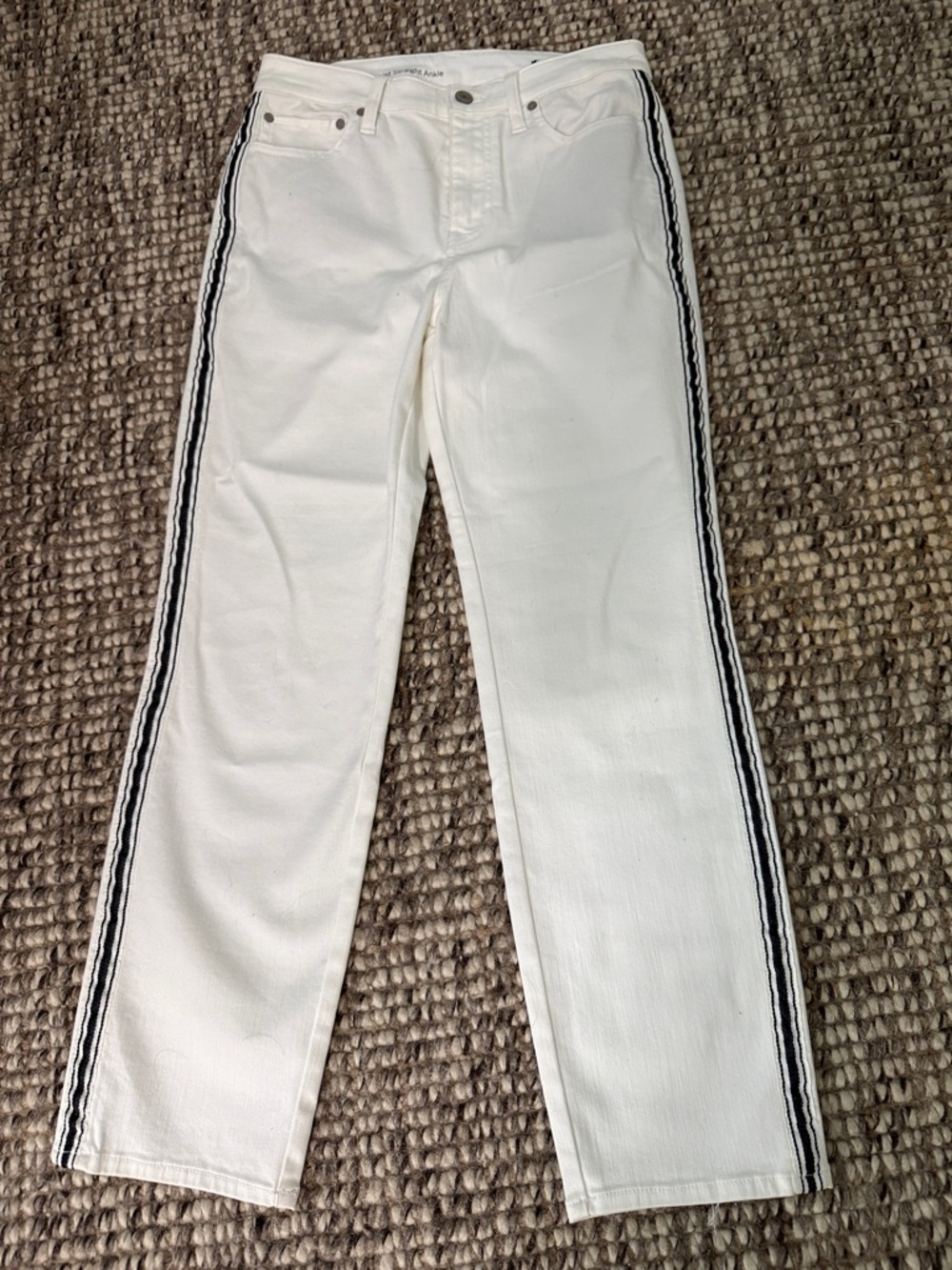 Talbots White High-Waist Straight Ankle Jeans